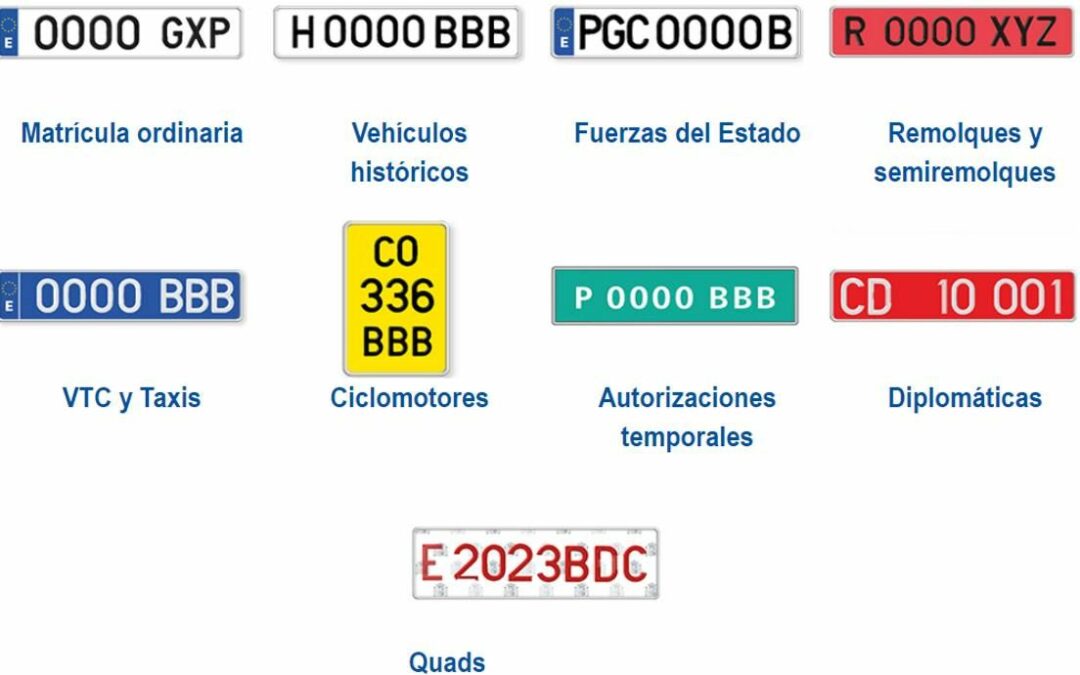 Tipos y colores de las matrículas: la DGT explica todos los significados